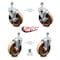 Service Caster 5 Inch High Temp Phenolic Wheel Swivel 1/2 Inch Threaded Stem Caster Brakes, 2PK SCC-TS20S514-PHRHT-121315-2-TLB-2 - alternate 1